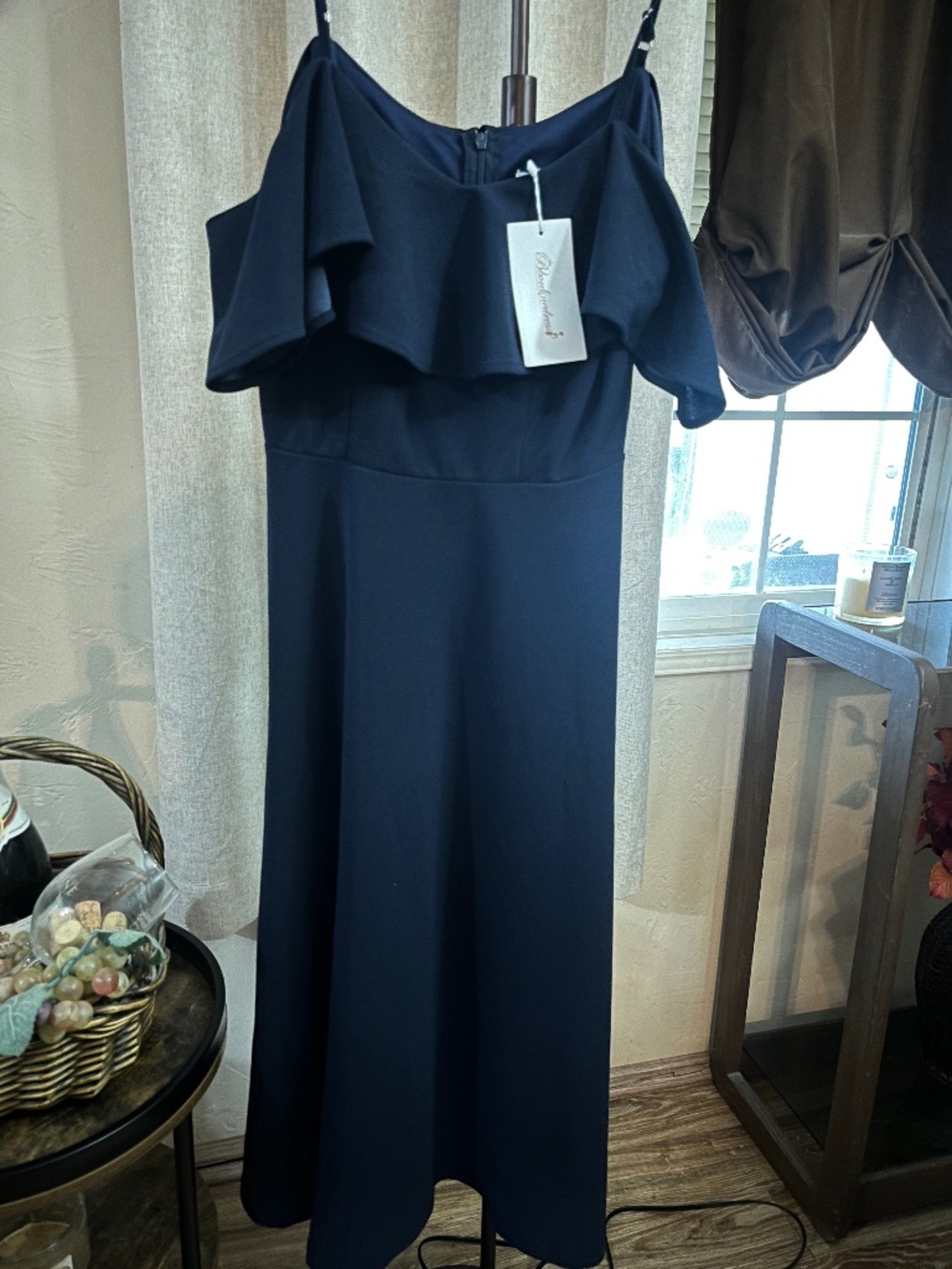 Bbonlinedress Off The Shoulder Navy Dress NWT